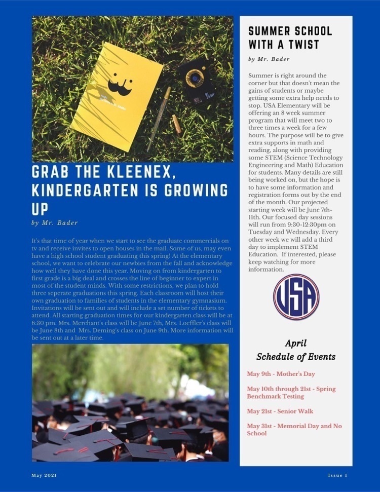 USA Elementary May News Letter
